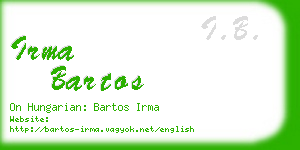 irma bartos business card